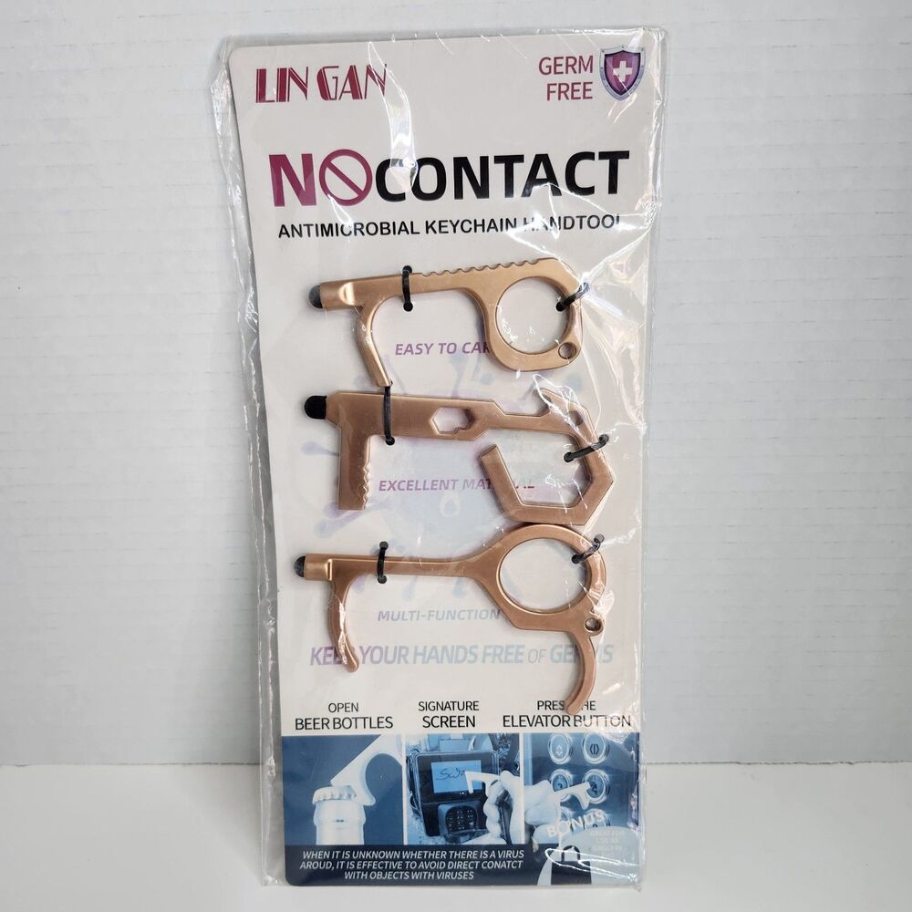 3 Pack No Contact Key Chain Fob With Stylist End